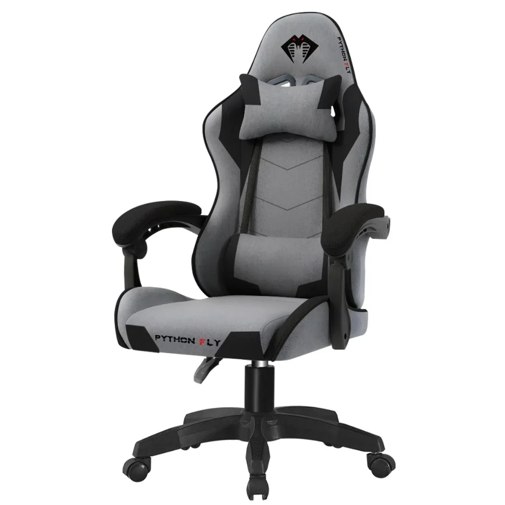 Cadeira Gamer Ergonômica Reclinável Tecido Respirável - Suporte 150kg, Apoio Lombar e Pés, Base Metálica