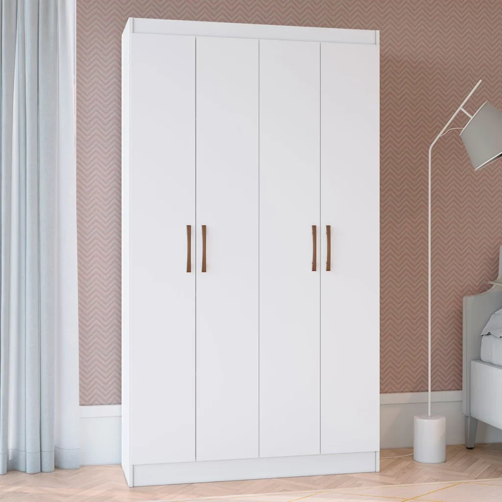 Guarda-Roupa Solteiro 4 Portas Lyon 8 Prateleiras 40467 Marrom